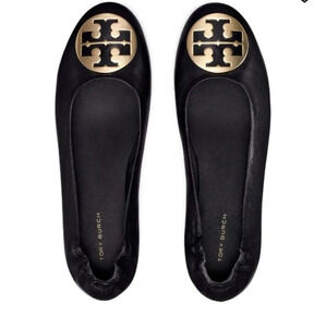 Tory Burch Claire Ballet Flats Black Sz 6M